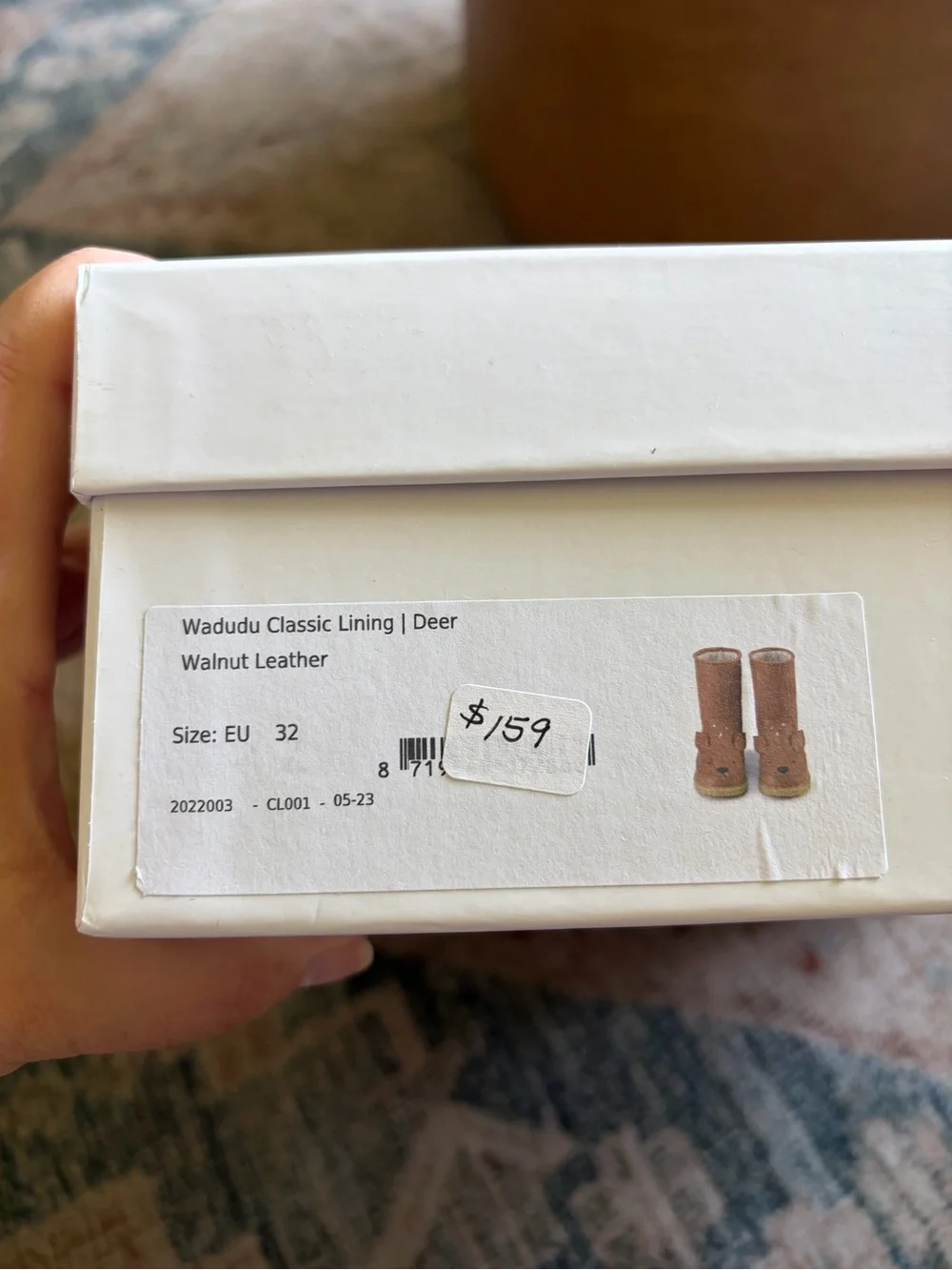 NIB $159 Donsje Amsterdam Wadudu Deer Boots Euro 32, US 14